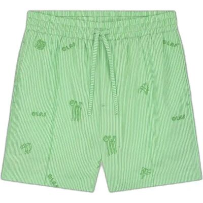Gestreepte Geborduurde Short Olaf Hussein Vert M Gestreepte Geborduurde Short Olaf Hussein Vert M