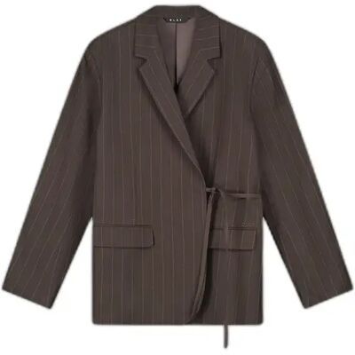 Blazer met fijne strepen en strikdetail Olaf Hussein Marron M Blazer met fijne strepen en strikdetail Olaf Hussein Marron M