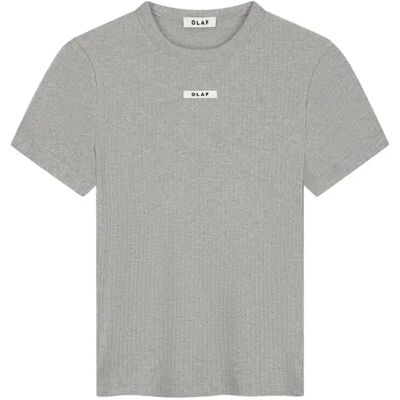 T-shirt met een strakke ribbelstof Olaf Hussein Gris M T-shirt met een strakke ribbelstof Olaf Hussein Gris M