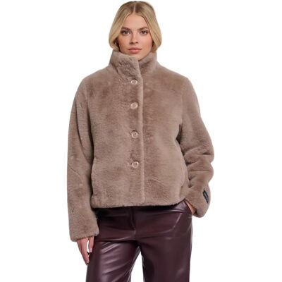 Damesjas van imitatiebont Rino & Pelle Vie Marron 34 Damesjas van imitatiebont Rino & Pelle Vie Marron 34