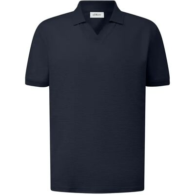 Polo met gestructureerd jacquard en ribgebreide zomen s.Oliver Bleu XL lang Polo met gestructureerd jacquard en ribgebreide zomen s.Oliver Bleu XL lang
