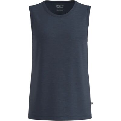 Zachte gemengde katoenen tanktop met ronde hals s.Oliver Bleu 5XL Zachte gemengde katoenen tanktop met ronde hals s.Oliver Bleu 5XL