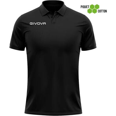 Katoenen piqué polo Givova Summer Noir 4XL Katoenen piqué polo Givova Summer Noir 4XL