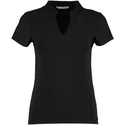 Mandarijnhals T-shirt Kustom Kit Noir 3XL/4XL Mandarijnhals T-shirt Kustom Kit Noir 3XL/4XL
