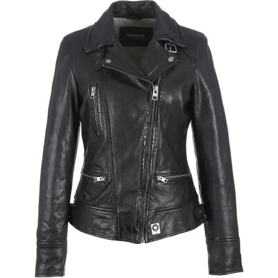 Leren jas voor vrouwen Oakwood Video Noir 2XL Leren jas voor vrouwen Oakwood Video Noir 2XL
