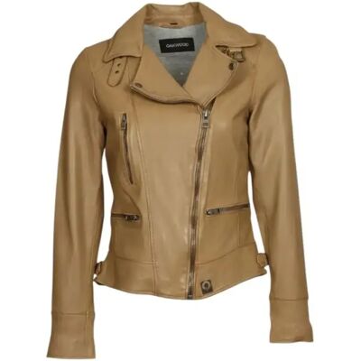 Leren jas voor vrouwen Oakwood Video Marron M Leren jas voor vrouwen Oakwood Video Marron M