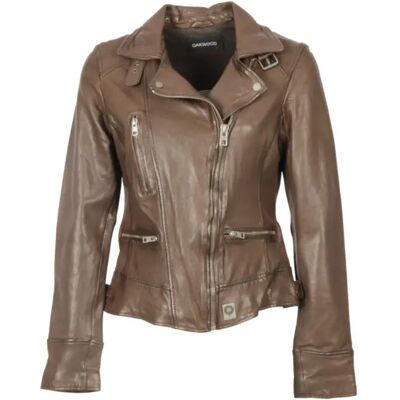 Leren jas voor vrouwen Oakwood Video Marron M Leren jas voor vrouwen Oakwood Video Marron M