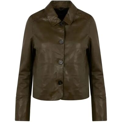 Leren jas voor vrouwen Oakwood Leslie Marron M Leren jas voor vrouwen Oakwood Leslie Marron M