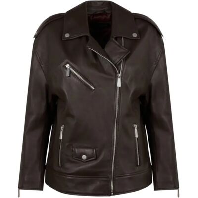 Leren jas voor vrouwen Oakwood Drew Marron M Leren jas voor vrouwen Oakwood Drew Marron M