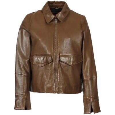 Leren jas voor vrouwen Oakwood Darla Marron XS Leren jas voor vrouwen Oakwood Darla Marron XS