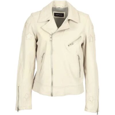 Leren jas voor vrouwen Oakwood ED Gold Stars Blanc L Leren jas voor vrouwen Oakwood ED Gold Stars Blanc L
