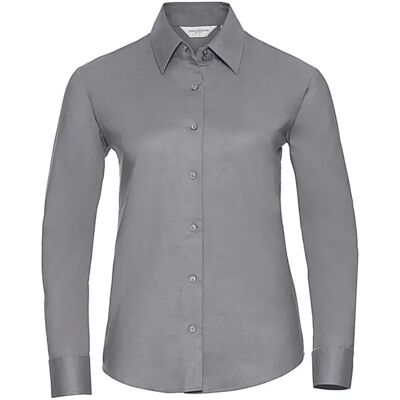 Dameshemd met lange mouwen Russell Athletic Classic Oxford Argenté 6XL Dameshemd met lange mouwen Russell Athletic Classic Oxford Argenté 6XL