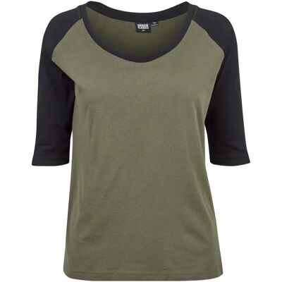 Urban Classics Woman's Urban Classic raglan GT T-shirt Vert 5XL Urban Classics Woman's Urban Classic raglan GT T-shirt Vert 5XL