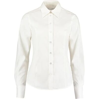 Dameshemd met lange mouwen Kustom Kit Premium Oxford Blanc 4XL Dameshemd met lange mouwen Kustom Kit Premium Oxford Blanc 4XL