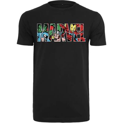T-shirt Urban Classics marvel logo character Noir XS T-shirt Urban Classics marvel logo character Noir XS