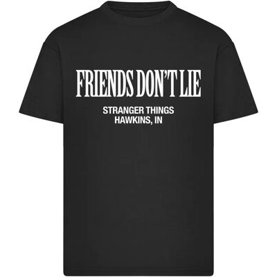 T-shirt Merchcode Stranger Things Friends don't Lie Loose Noir S T-shirt Merchcode Stranger Things Friends don't Lie Loose Noir S