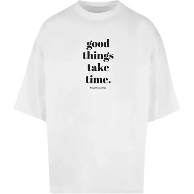 T-shirt Merchcode Good Things Take Time Huge Blanc L T-shirt Merchcode Good Things Take Time Huge Blanc L