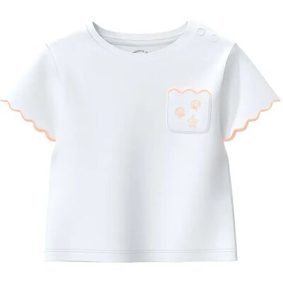 T-shirt van jersey met scalloped rand en borstzak voor baby s.Oliver Blanc 2 jaar T-shirt van jersey met scalloped rand en borstzak voor baby s.Oliver Blanc 2 jaar