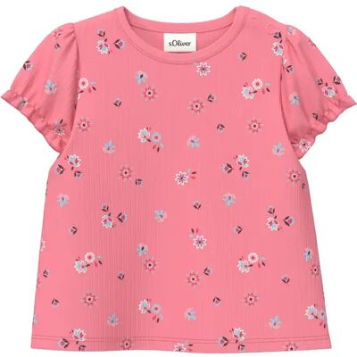 T-shirt met ribbelstructuur trapeziumvorm met pofmouwen en all-over print voor baby s.Oliver Rose 2 jaar T-shirt met ribbelstructuur trapeziumvorm met pofmouwen en all-over print voor baby s.Oliver Rose 2 jaar