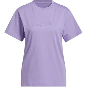 Dames-T-shirt adidas Cursive Wordmark Violet L Dames-T-shirt adidas Cursive Wordmark Violet L