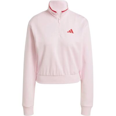 Adidas Sweatshirt Roze French Terry Half Zip Vrouw - Sweatshirt Adidas Sweatshirt Roze French Terry Half Zip Vrouw - Sweatshirt