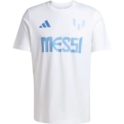 adidas Messi Naam en Nummer Grafische T-shirt - Wit - Voetbal adidas Messi Naam en Nummer Grafische T-shirt - Wit - Voetbal