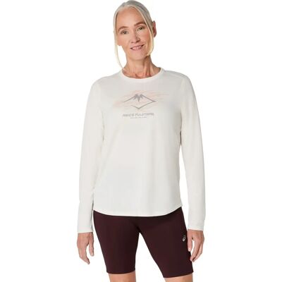 Langarm T-shirt met logo voor vrouwen Asics Fujitrail Blanc XL Langarm T-shirt met logo voor vrouwen Asics Fujitrail Blanc XL