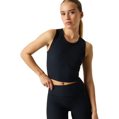 Dames crop top Björn Borg Studio Noir L Dames crop top Björn Borg Studio Noir L