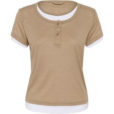 T-shirt dames CULTURE Curachel Beige 2XL T-shirt dames CULTURE Curachel Beige 2XL