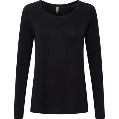 Dames-T-shirt met lange mouwen CULTURE Poppy Noir L Dames-T-shirt met lange mouwen CULTURE Poppy Noir L