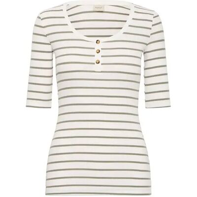 Dames-T-shirt fransa Hizamond Stripe 32 Vert M Dames-T-shirt fransa Hizamond Stripe 32 Vert M