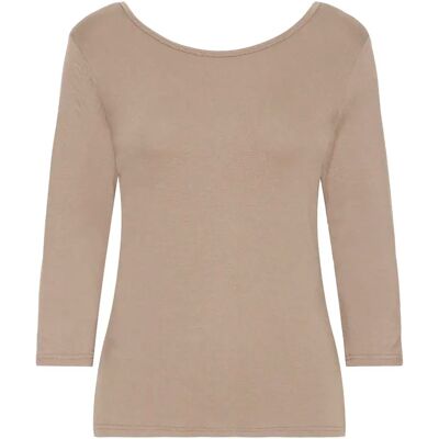 Dames-T-shirt fransa Dotta Beige 2XL Dames-T-shirt fransa Dotta Beige 2XL