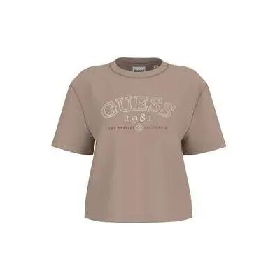 Dames-T-shirt Guess Arianna Boxy Beige XS Dames-T-shirt Guess Arianna Boxy Beige XS