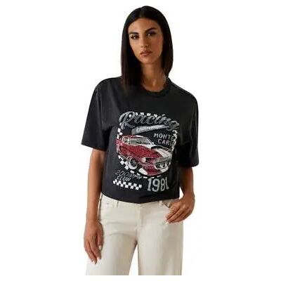Dames-T-shirt Guess Race Noir XS Dames-T-shirt Guess Race Noir XS