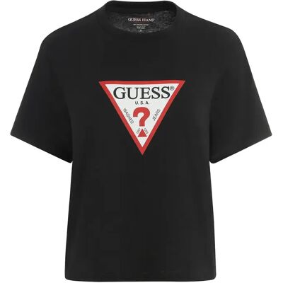 Dames-T-shirt Guess Boxy Noir S Dames-T-shirt Guess Boxy Noir S