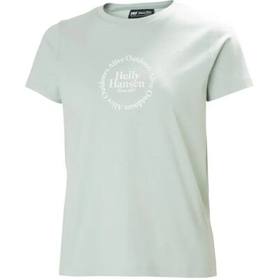 Helly Hansen Dames Core Graphic T-shirt 2.0 - Groen Mist - T-shirt Helly Hansen Dames Core Graphic T-shirt 2.0 - Groen Mist - T-shirt