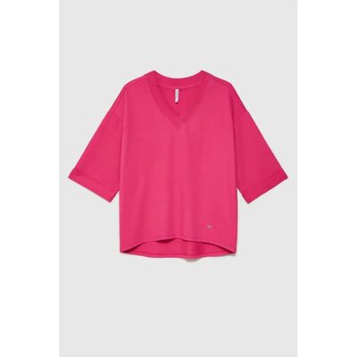 V-hals sweatshirt voor dames Moodo L-BL-4609 Rose 2XL V-hals sweatshirt voor dames Moodo L-BL-4609 Rose 2XL