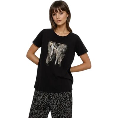 Dames-T-shirt Moodo L-TS-4901 Noir XL Dames-T-shirt Moodo L-TS-4901 Noir XL