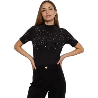 Dames-T-shirt Moodo L-TS-4902 Noir XL Dames-T-shirt Moodo L-TS-4902 Noir XL