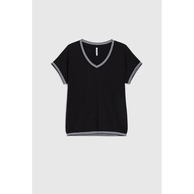 Dames-T-shirt Moodo L-TS-4908 Noir 38 Dames-T-shirt Moodo L-TS-4908 Noir 38