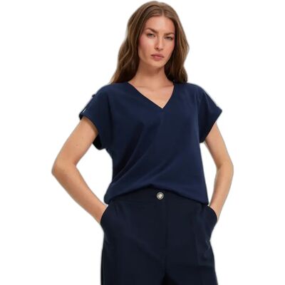 Dames-T-shirt Moodo L-TS-4909 Bleu 2XL Dames-T-shirt Moodo L-TS-4909 Bleu 2XL