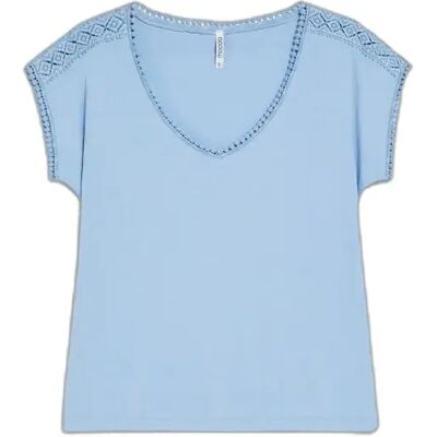 Dames-T-shirt Moodo L-TS-4963 Bleu 2XL Dames-T-shirt Moodo L-TS-4963 Bleu 2XL