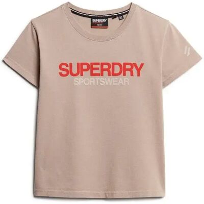 T-shirt voor dames Superdry Sportswear Logo Beige M T-shirt voor dames Superdry Sportswear Logo Beige M