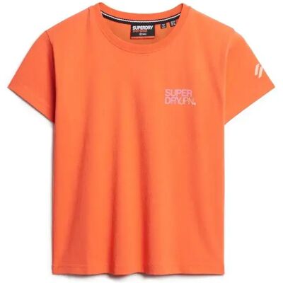 Superdry W1011375A Casual Oranje Katoenen T-shirt - Casual Superdry W1011375A Casual Oranje Katoenen T-shirt - Casual