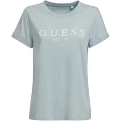 Dames-T-shirt met korte mouwen Guess 1981 Roll Cuff Bleu XS Dames-T-shirt met korte mouwen Guess 1981 Roll Cuff Bleu XS