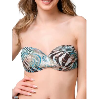 Voorgevormde bandeau bikini top voor dames Luna Casablanca Multicolore 95C Voorgevormde bandeau bikini top voor dames Luna Casablanca Multicolore 95C