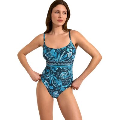 Dames zwempak uit 1 stuk Selmark Acanthus Bleu 90B Dames zwempak uit 1 stuk Selmark Acanthus Bleu 90B