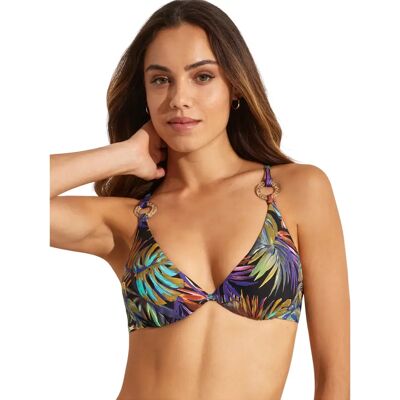 Gevoerde driekhoek bikini top voor dames Selmark Jade Noir 90C Gevoerde driekhoek bikini top voor dames Selmark Jade Noir 90C