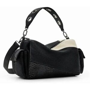 Medium gestructureerde schoudertas voor dames Desigual Patchwork Noir TU Medium gestructureerde schoudertas voor dames Desigual Patchwork Noir TU