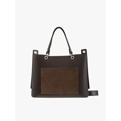 Grote handtas van echt leer en suede dames Ryłko Marron TU Grote handtas van echt leer en suede dames Ryłko Marron TU